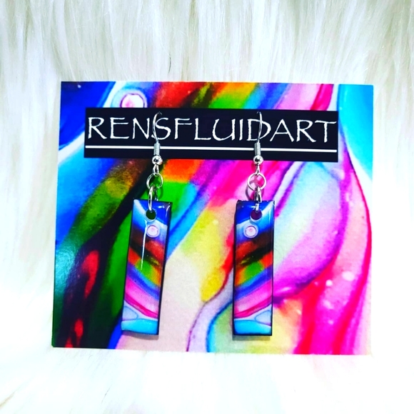 Fluid Art Resin Earrings